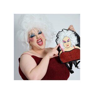 Cakeworthy Divine Mini Backpack Drag Queen Collab Black Glitter Boob Pocket NWT